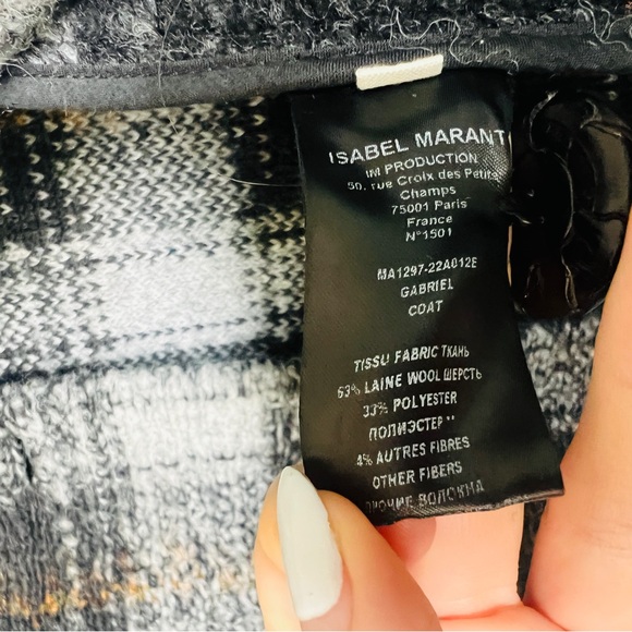 Isabel Marant Étoile checked wool-blend coat in anthracite - Picture 8 of 8